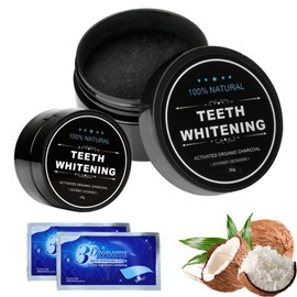 2 Pieces Teeth Whitening Powder - Teeth Whitening Powder Natural Coconut Activated Carbon Teeth Whitening Teeth Cleaning For White Teeth 2 Packs Toothpaste Free