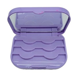 1 Piece 3-Tier Empty Eyelashes Storage Box with Makeup Mirror Plastic Eyelashe Case Lash Storage Case Eyelash Holder Organizer False Eyelash Case Storage Eyelashes Box, Purple