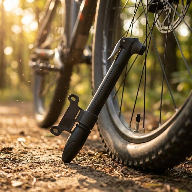 ON BIKE Chrome Mini Pump With Fillet Reversible Line Standard