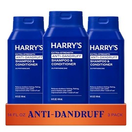 Harry's Extra-Strength Anti-Dandruff Men's 2 in 1 Shampoo and Conditioner - (3 Pack) 14 fl oz - Made with 2% Pyrithione Zinc