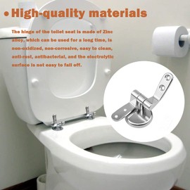 Set of 2 Toilet Seat Hinges Replacement Parts, Toilet Seat Replacement Parts, Toilet Seat Bracket, Adjustable Fittings for Secure Fit for Most Wood Resin MDF Toilet Seats, Toilet Seats, DIY Repair Kit