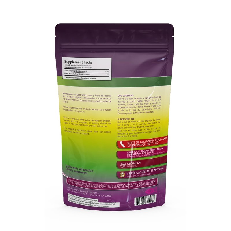 Betel Natural Premium Whole Moringa Leaves Powerful Antioxidant - 2