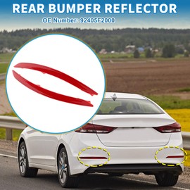 A ABSOPRO Rear Left Right Side Bumper Reflector No.92405F2000/92406F2000 Bumper Reflector Side Marker for Hyundai Elantra 2017-2018 Red
