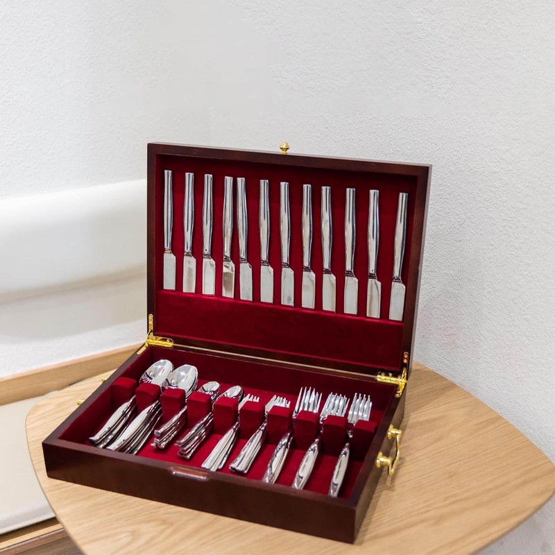 GENRICE Wooden Silverware Chest without Silverware, Silverware Box Storage for