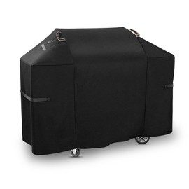 KINGLY 58 Inch Grill Cover for Weber Genesis 300 & Genesis II 300 Series Grills,600D Heavy Duty Rip-Proof Material BBQ Cover,Waterproof UV and Fade Resistant Cover with Straps,Compared to Weber 7130
