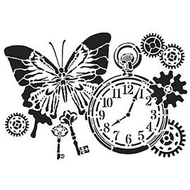 Ideen mit Herz Laser Plastic Stencil, DIN A4, Perfect for Textile Design, Wall Design, Windows, Paper, Scrapbooking, Children, Crafts, DIY (Butterflies & Co)