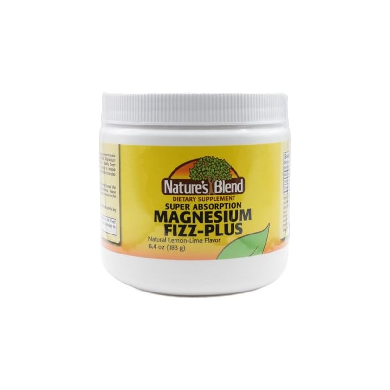 Nature's Blend Magnesium Fizz-Plus sabor limón y lima 6.4 oz