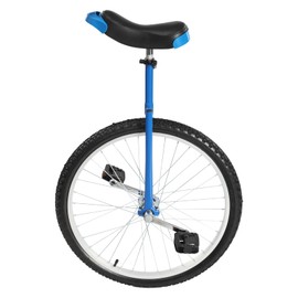 DYNAMI 24 Inch Unicycle with Manganese Steel Frame,Leakproof Tire,Adjustable Seat,Curved PU Seat,Mute Bearing,Exercise Bicycle for Adults Outdoor Sports Fitness Exercise (Blue)