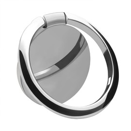 OBHEI Metal Cell Phone Ring Holder Finger Ring Stand, 360 Degree Rotation Ring Kickstand Grip Holder for Magnetic Car Mount, Silver