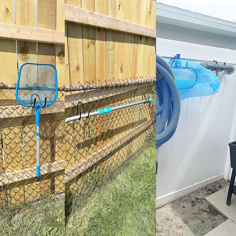 2 Pack Pool Pole Hanger/Hook, Pool Cleaning Tool Holder and