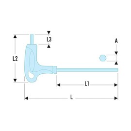 Facom 84tzsa 7 Keys Hex Ball Head Pin Wrench, Red/Black, 7 mm