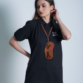 DOLOVIN Soft Leather Sunglasses Bag Portable Glasses Case Holder with Wrist Strap Sunglass Pounch Organizer Travel Eyewear Sleeve with Button Clip for Women Men(brown)