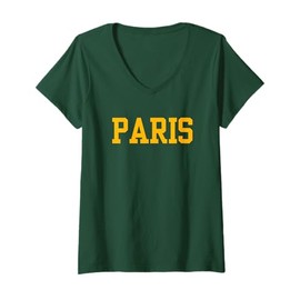 Womens Paris Junior College Sports Fan Apparel V-Neck T-Shirt