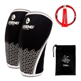 Par De Rodilleras Crossfit 7mm Con 1 Cuerda De Saltar Gratis Bolsa Video Tutoriales Neopreno Levantamiento De Pesas                                   