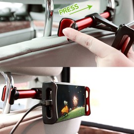 360° Adjustable Rotating Backseat Headrest Extendable Mount Holder by Cellet | Backseat Tablet Mount, Phone Holder, Smartphone Holder [Safe & Durable] [Safe Driving] [Easy Installation]
