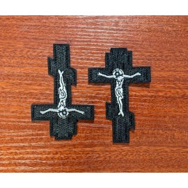 Unbranded Jesus Cross Patch 2 Pieces Christ Crucifixion Embroidered Iron On 2.25x3.5"