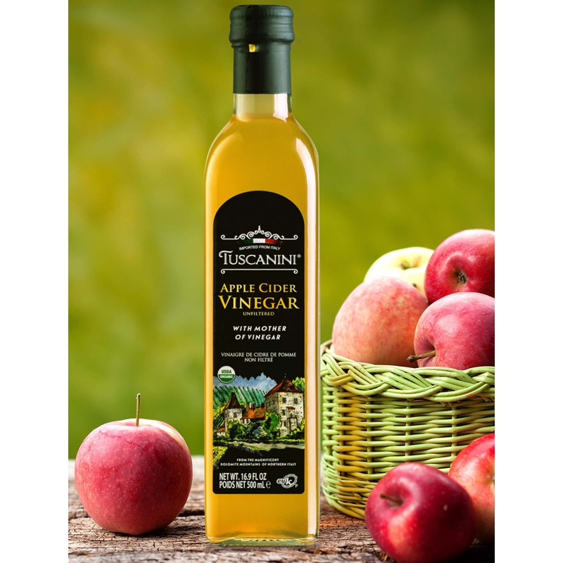 Tuscanini Italian Organic Unfiltered Apple Cider Vinegar with the Mother,