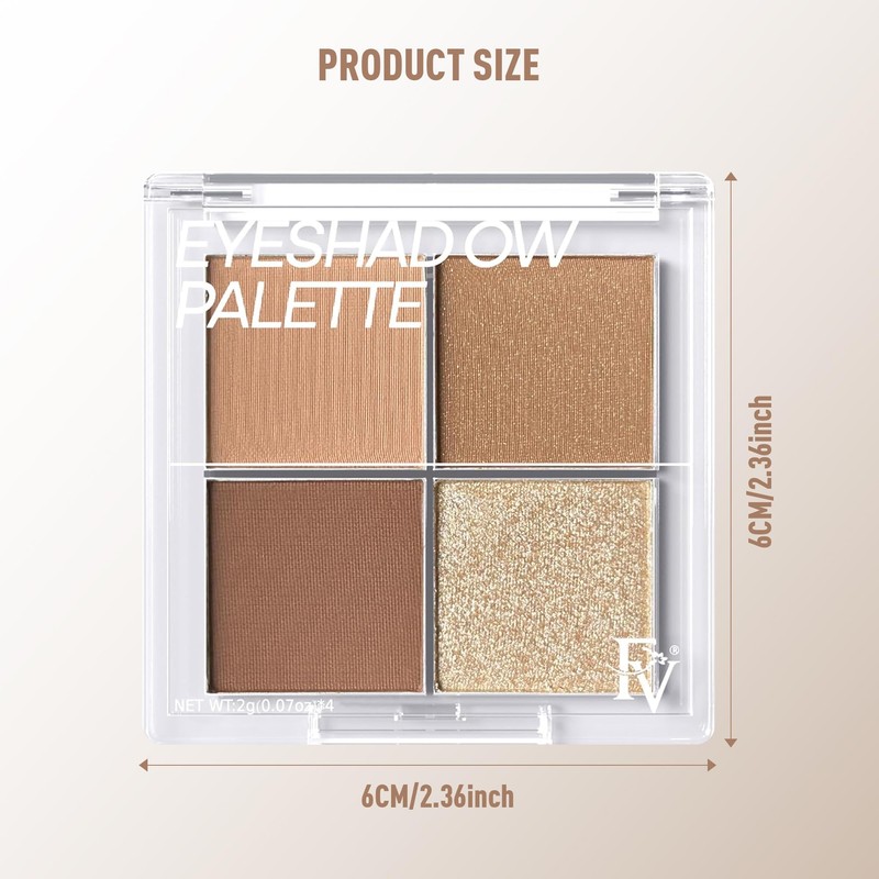 FV Natural Finish Eyeshadow Palette, 4 Matte & Metallic High