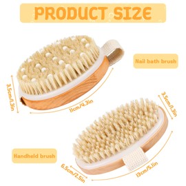 Pack of 2 Dry Brush Body Brush Natural Bristles Dry Brush Lymphatic Drainage for Exfoliating Massage Improve Blood Circulation Cellulite