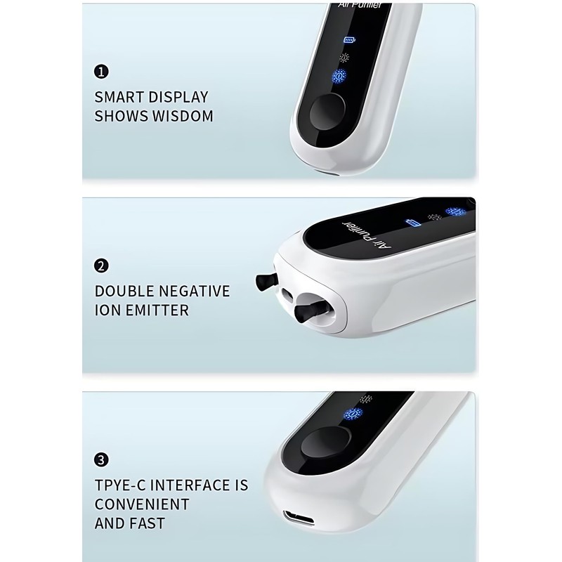 Wearable Air Purifier,Portable Negative Ion Generator Necklace,Efficient Ion Purification Smoke,Peculiar