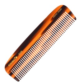 Giorgio G29 Fine Tooth Pocket Comb, Hair Comb Straightener for Everyday Grooming Styling Hair, Mustache and Beard for Men Women and Kids, Use Wet or Dry, Saw Cut and Hand Polished (Tortoiseshell)