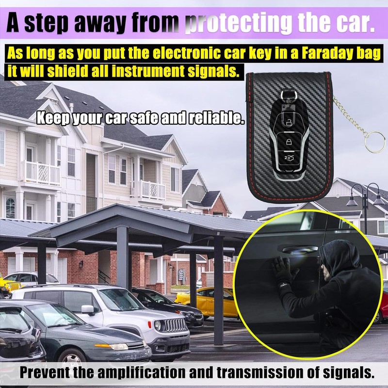 2 Pcs Faraday Case Vertical, Car Key Fob Protector, RFID
