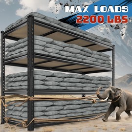 DurayLoly 59.8"W Metal Shelving 59.8"H Storage Shelves 2200LBS Garage Shelving Adjustable Metal Shelves Heavy Duty 4 Tier Pantry Shelf for Basement Warehouse Pantry Supermarket 59.8"W x 24"D x 59.8"H