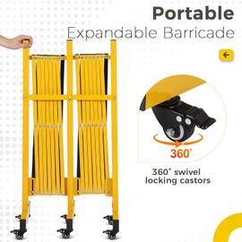 Folding Safety Expandable Barricade 16FT Retractable Driveway Gate Crowd Control Scissor Gate Portable Traffic Blocker Fence Barriers for Industrial or Residential Use