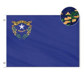 VICDRIA Nevada State Flag 6x10 Ft, Deluxe Full Embroidered Heavy Duty 100% Polyester Durable NV Outside Flags, Indoor/Outdoor, Sewn Stripes and Brass Grommets