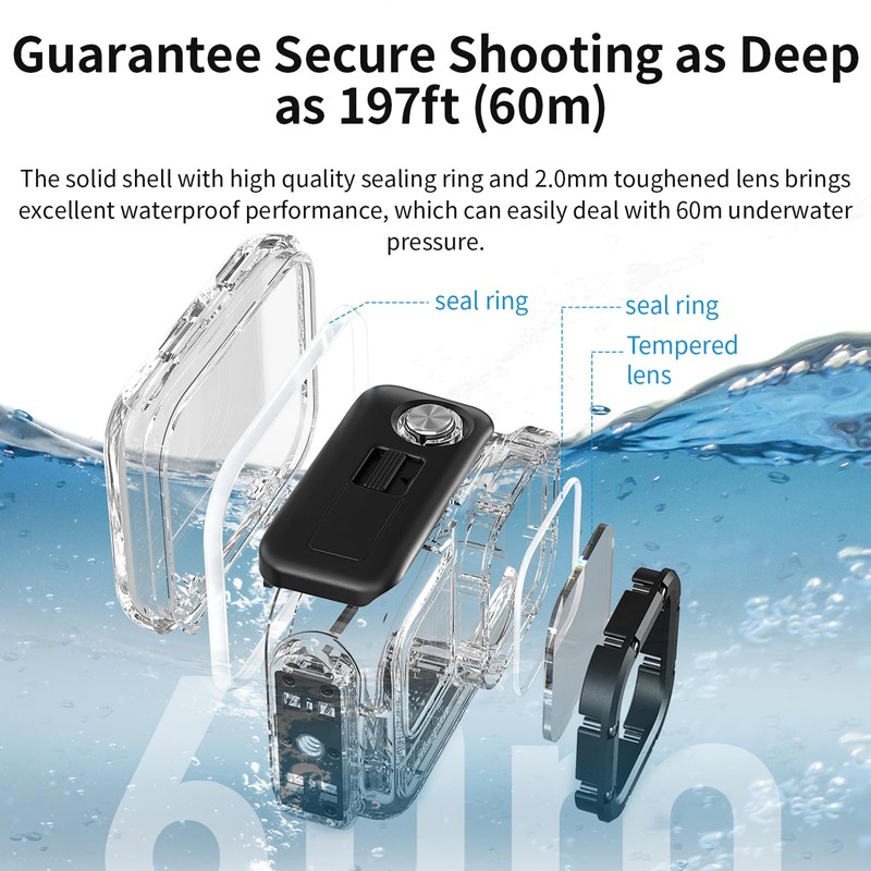 Buziba Waterproof Case Underwater Dive Case Protective Shell for Insta360