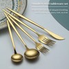 Evanda Gold Silverware Set 60 Piece Service for 12, Titanium
