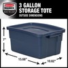 Rubbermaid Roughneck Storage Totes 3 Gallons, Durable Stackable Containers, Great