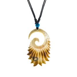 CHICNET Necklace Mother of Pearl Adjustable Cotton Shell Handmade Turquoise Stone Surfer Pendant White Brown Grey Black Wings