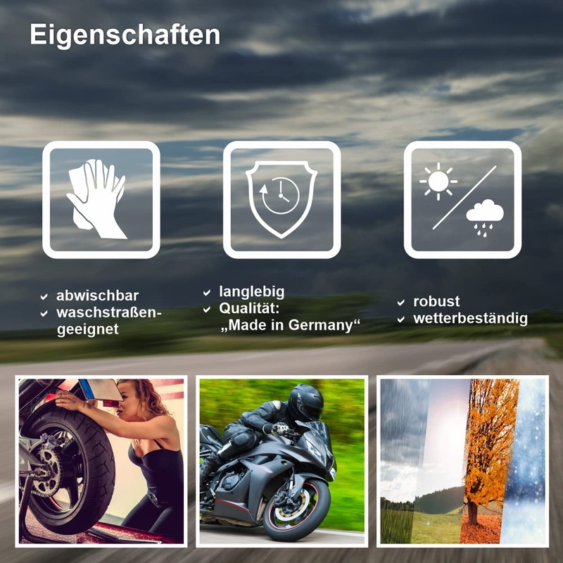 Felgenrand Aufkleber Wheel Rim Sticker Motorcycle Sticker Set Compatible with