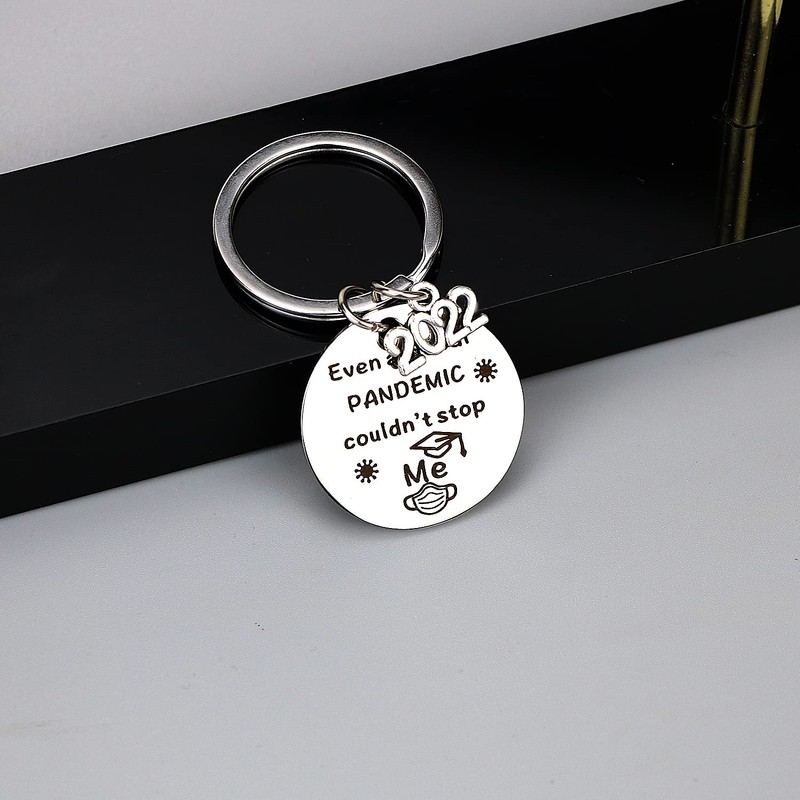 LUOKIFUR 2022 Graduation Inspirational Keychain Souvenir Stainless Steel Graduation Keyring