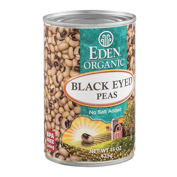 Eden Organic Black Eyed Peas, No Salt Added, 15-Ounce Cans