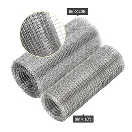 Hardware Cloth 1/4 inch 8" x 33 ft, Galvanized 23 Guage Wire Hardware Mesh, Welded Chicken Wire Fence Fencing Roll for Chicken Coop Wire, Rabbit Cage Wire, Poultry and Animal Cage Netting Screen