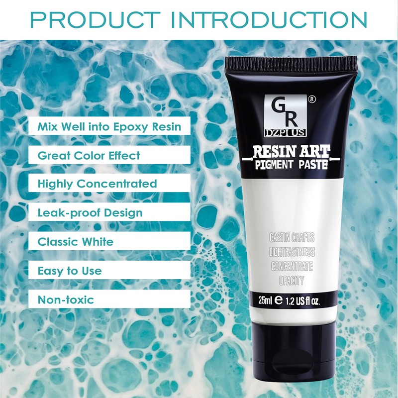 White Epoxy Resin Pigment Paste - 1.2 fl.oz /25ml High