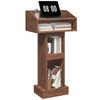 MAHANCRIS Podium Stand, Lectern with 4-Tier Storage, Pulpit with Reinforced