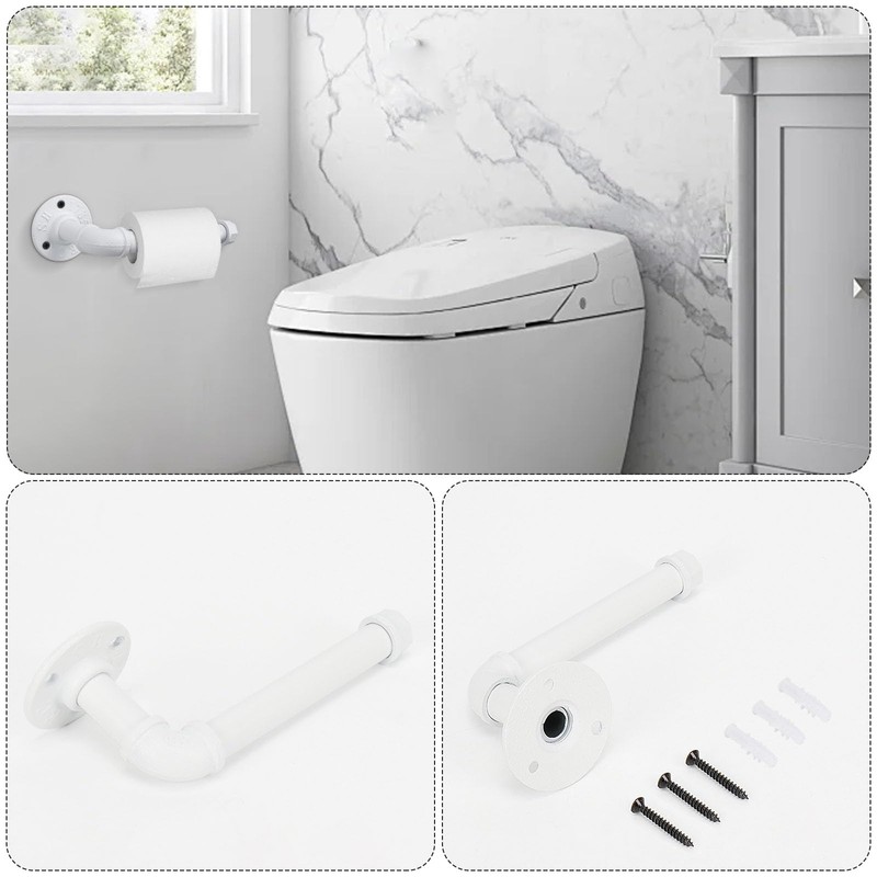 Jeasor 4-Pieces Industrial Pipe Bathroom Towel Ring Kit DIY Wall