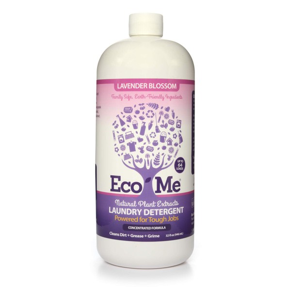 Eco Me Natural Non-Toxic Concentrated Liquid Laundry Detergent, Healthy Lavender Blossom Scent, 32 Ounce