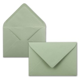25 Mini Envelopes - Eucalyptus (Green) - 5.2 x 7.6 cm - Miniature Envelopes with Wet Seal for Flower Greetings, Greeting Cards, Pendants & Gifts - FarbenFroh by Gustav Neuser
