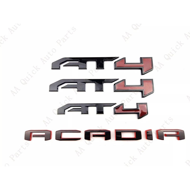GMC 4PC Gloss Black Red Door Rear Tailgate AT4 Acadia