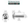 1/4-20 x 1/2" Stainless Pan Head Machine Screws 25 Pcs,