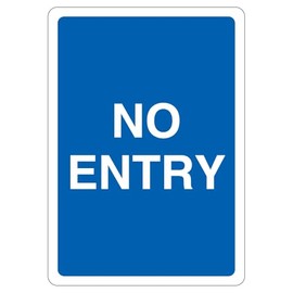 V Safety No Entry - Blue 210 x 297 mm (A4) - 3mm Aluminium Composite Safety Sign