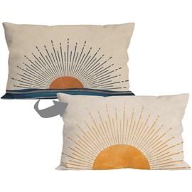 MIXDING Sun Sunrise Sunset Boho Bohemia Throw Pillow Cover Pillowcase 18x18 Inch (Reversible) Decor, Sofa Bed Girls Room Home Decoration