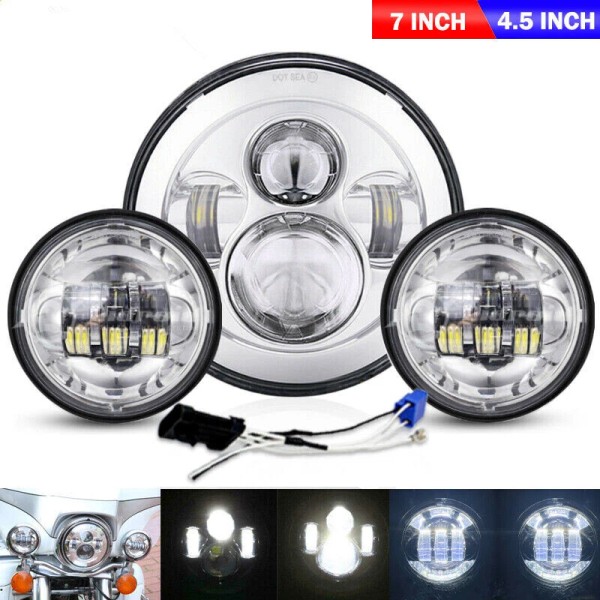 Unbranded 7" LED Headlight & 4.5" Fog Passing Lights Combo