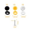 Number Plate Screws | 48pcs | 8x Black Caps |