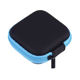 Hard Case Pouch Storage Bag for Earphone Headphone Earbuds Cable Portable (Blue)
