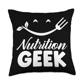Nutrition Geek Job Dietitian Nutritionist Sayings Throw Pillow